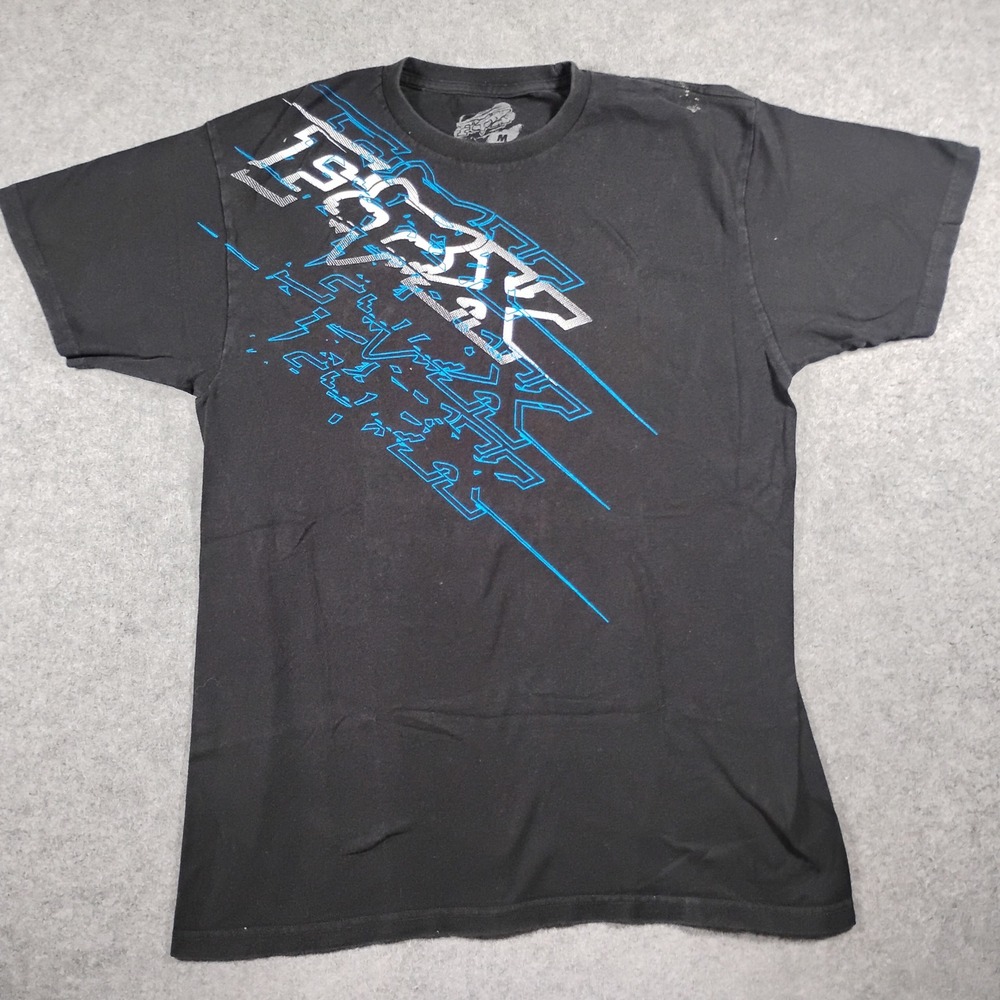 Fox Racing Men Graphic T-Shirt Black Short Sleeve Crew Neck Motocross Size M Y2K